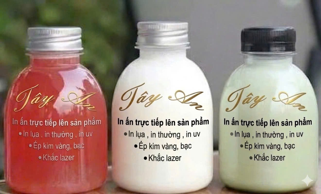 In trên chai thủy tinh